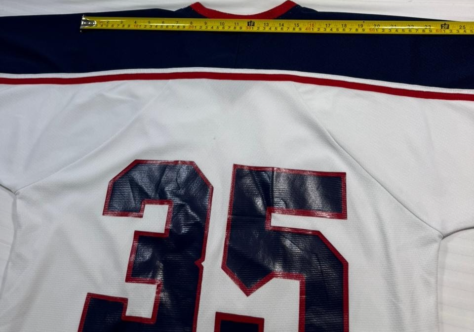 Ak Regents Transcona White Navy Red Hockey Jersey Number 35 Goalie Cut Men's XL