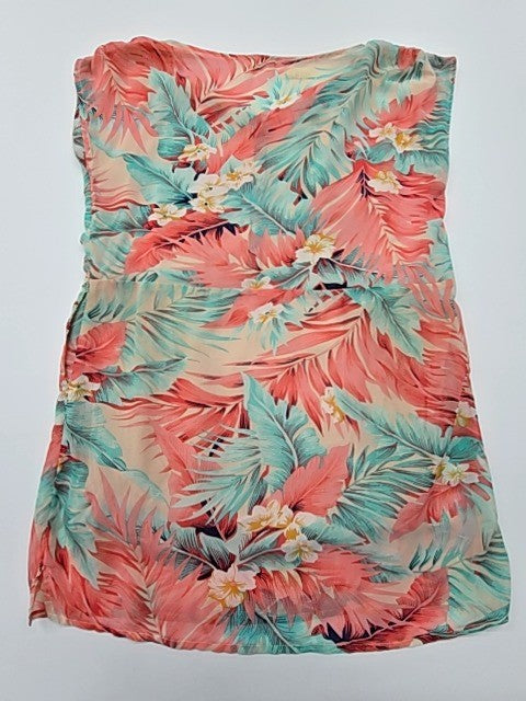 Marmash Women's Strapless Coral Teal Floral XS Dress