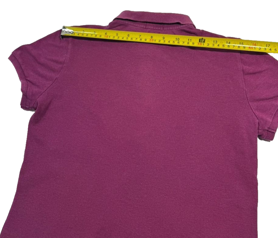 Polo Ralph Lauren Women's Magenta Slim Fit Pique Polo Shirt Pony Logo Size M