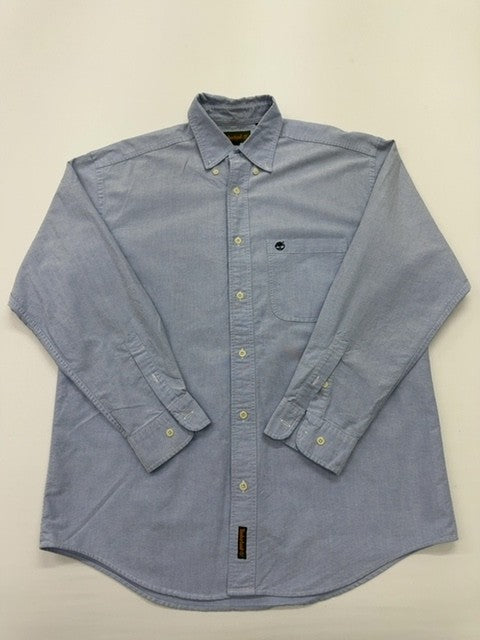 Timberland Men's Light Blue Button-Down Shirt Size M Casual 100% Cotton