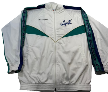 Champion Usa Men's White Full Zip Track Jacket A.S. Lupiax Volley Bari Size M