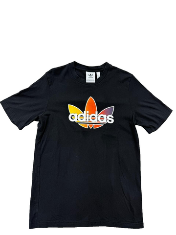 Adidas Men's Black Rainbow Trefoil Tee S Adicolor Cotton