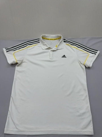 Adidas Men's Climacool White Stripe Polo Shirt Size L