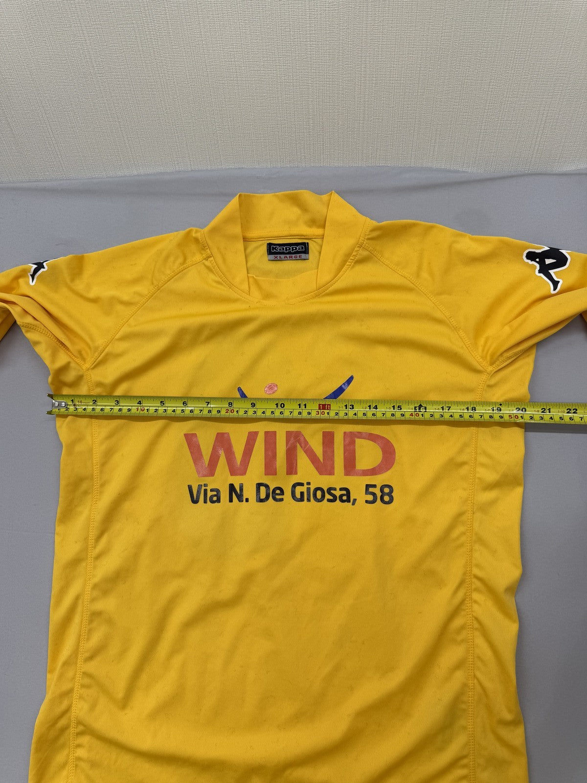 Kappa Men's Yellow Football Jersey XL V-Neck 2008 Short Sleeve