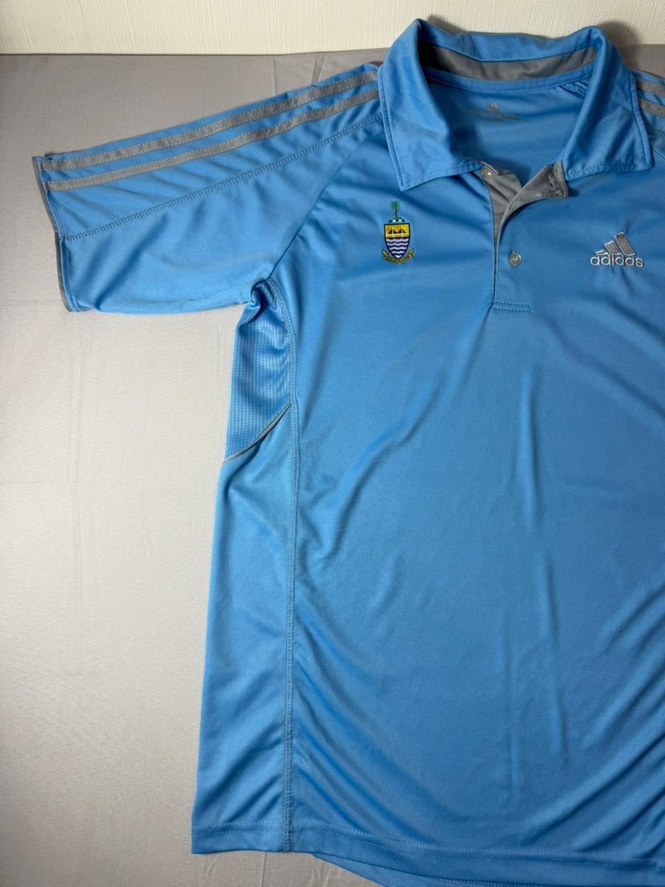 Adidas Men's Medium Polo Shirt Blue ClimaCool Sports Football Top