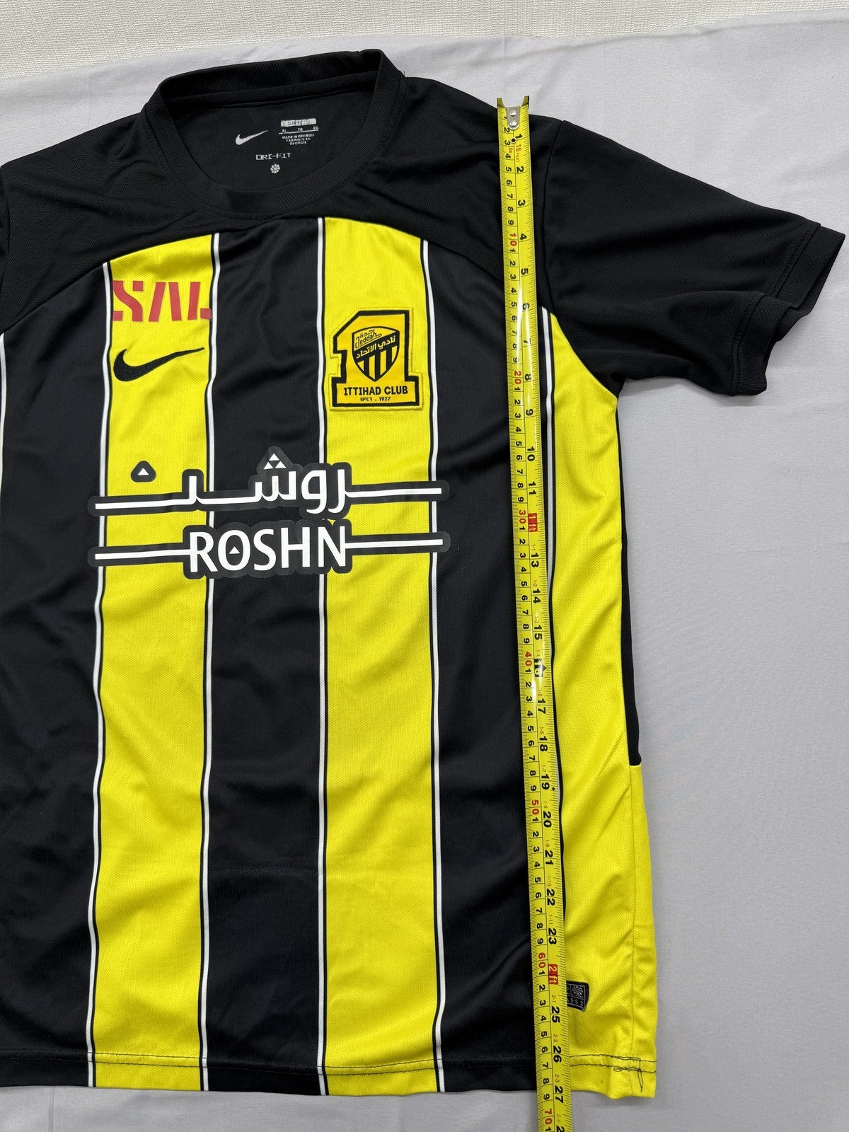 Nike Black Yellow Striped Dri-FIT Short Sleeve Crewneck Men's Jersey