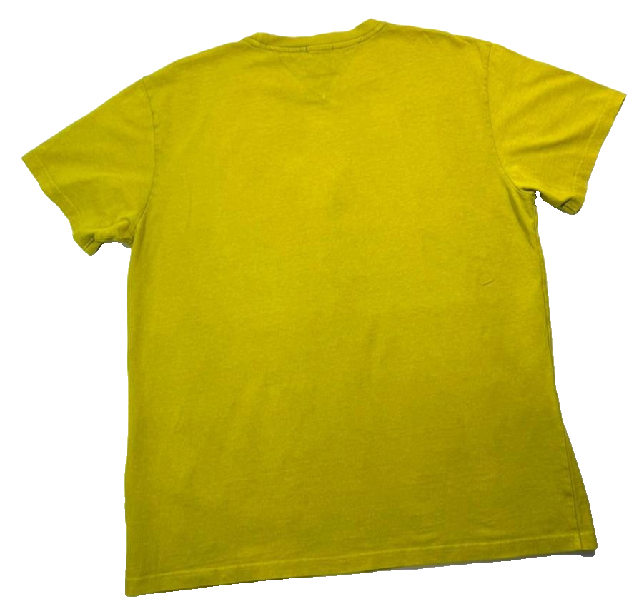 Tommy Hilfiger Tommy Jeans Big Logo Streetwear Yellow Tee - Size Xl