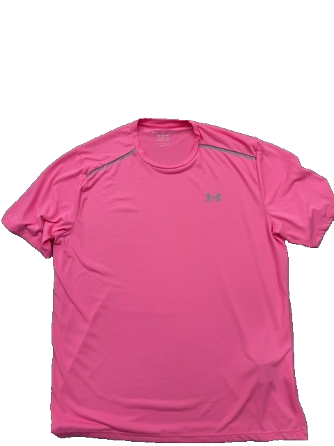 Under Armour Men's Pink T-Shirt – Size S, Short Sleeve