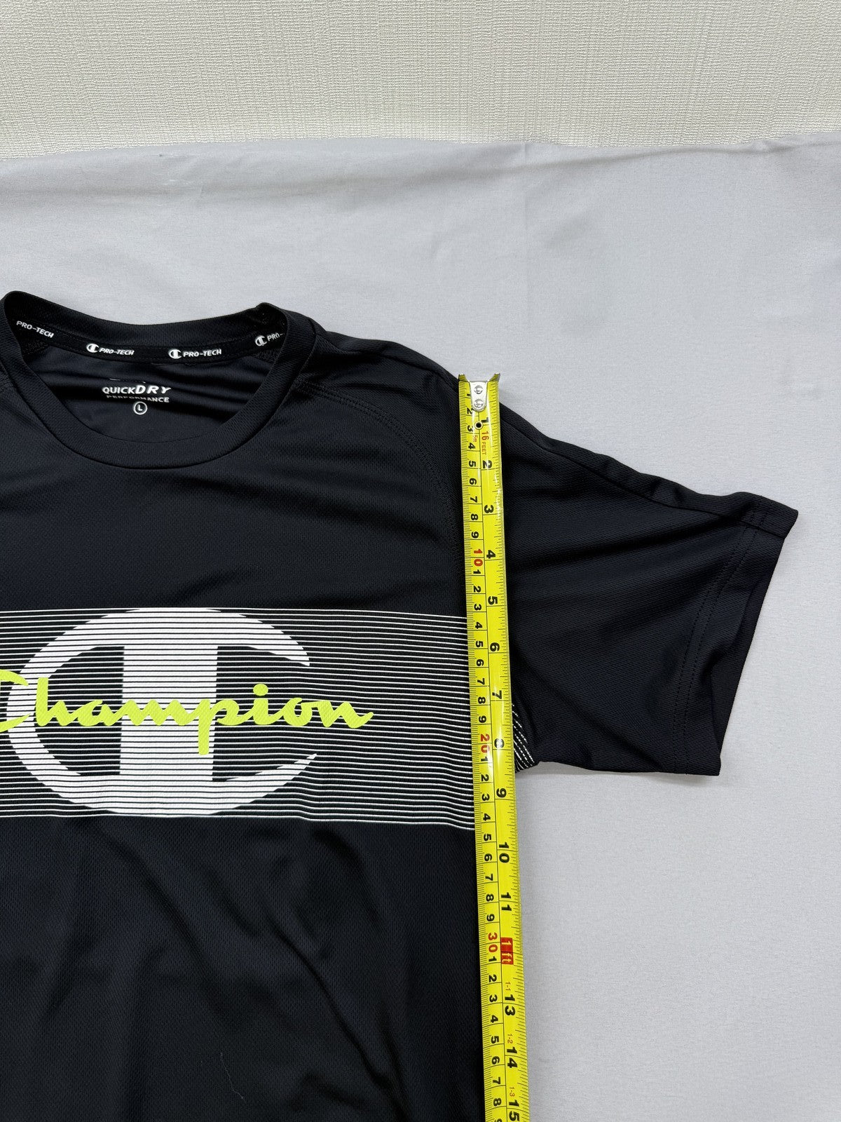 Champion Quick Dry Performance T-Shirt L Black Crew Neck Athletic