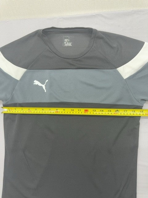 Puma Men's M Black Gray White Color Block Training Short Sleeve Shirt