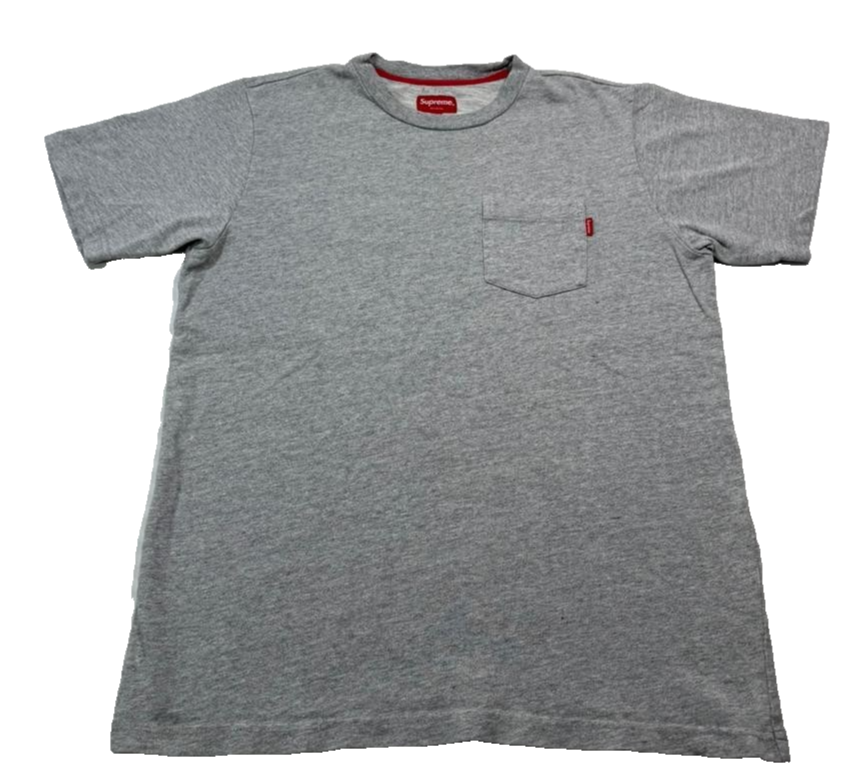Supreme 100% Cotton Men's T-Shirt, Gray, Size Small