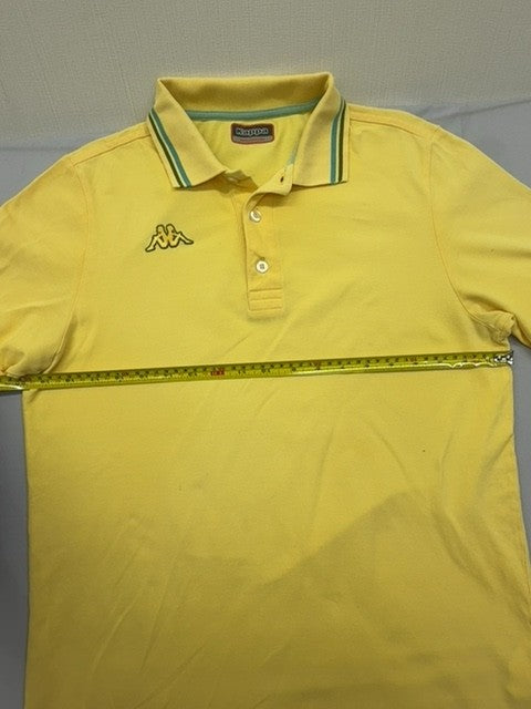 Kappa Vintage Yellow Polo Shirt M Cotton Short Sleeve