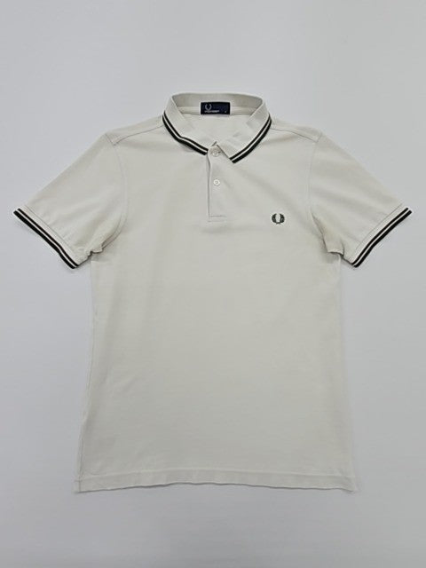 Fred Perry Men's White Polo Shirt – Size S, Regular Fit, Logo