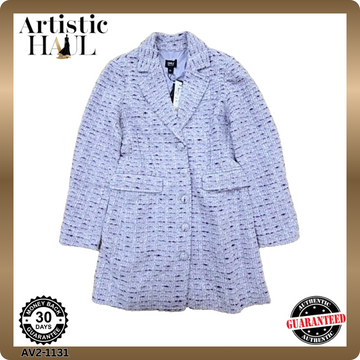 Only Women's Purple Tweed Blazer Button Up Long Sleeve Size M
