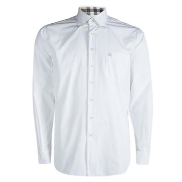 Burberry Brit White Cotton Button-Down Long-Sleeved Shirt - Size XXL