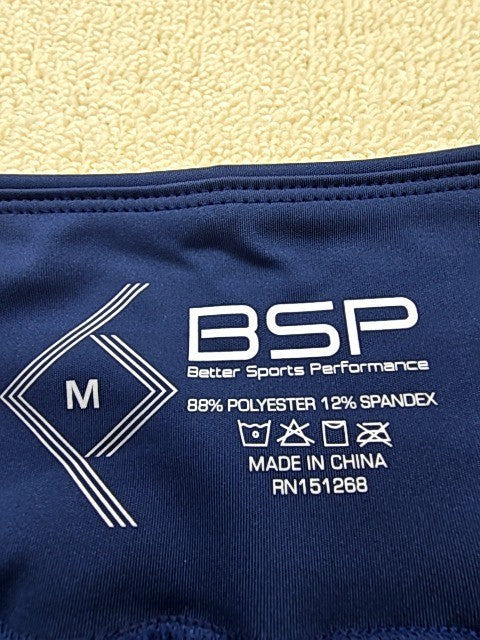 BSP Women's Navy High-Waisted Workout Leggings M Pockets