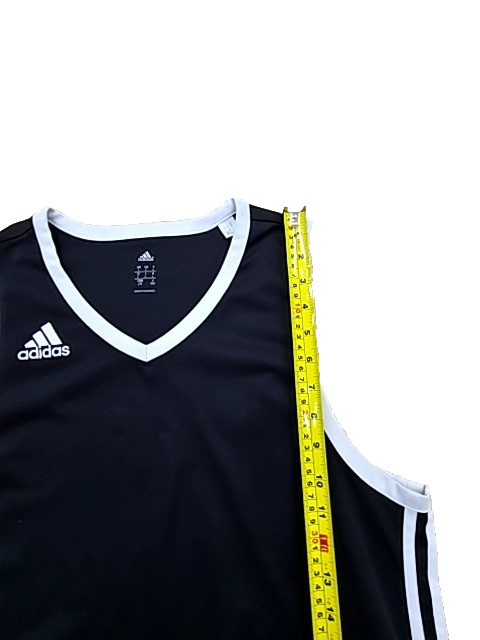 Adidas Unisex Black Striped V-Neck Sleeveless Tank Top Size L