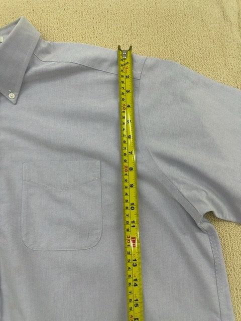 L.L.Bean Men's Short-Sleeve Button-Down Shirt Gray Cotton Size 171⁄2