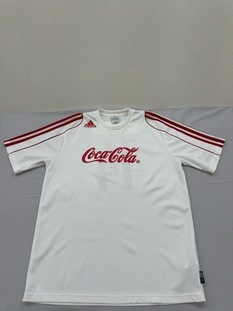 Adidas Men's White Soccer Jersey Size M Short Sleeve Red Stripes