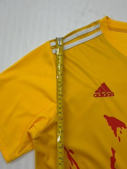 Adidas Men's Yellow Soccer Jersey 2XL Graphic Print Short Sleeve