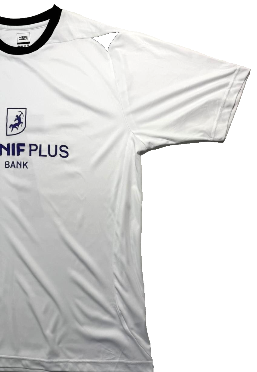 White Football Jersey With A Sponsor Logo - Size XL