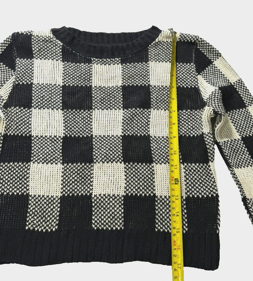 Miso Women's Black And White Jumper Size 6