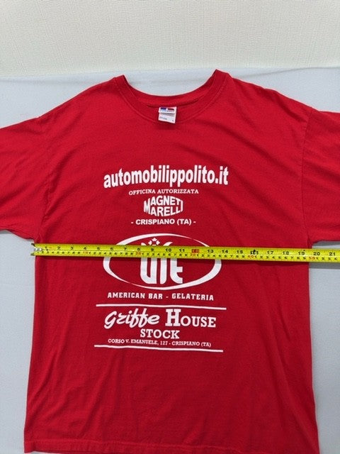Russell Men's L Red Printed Short Sleeve Crew Neck T-Shirt ZT150 2013