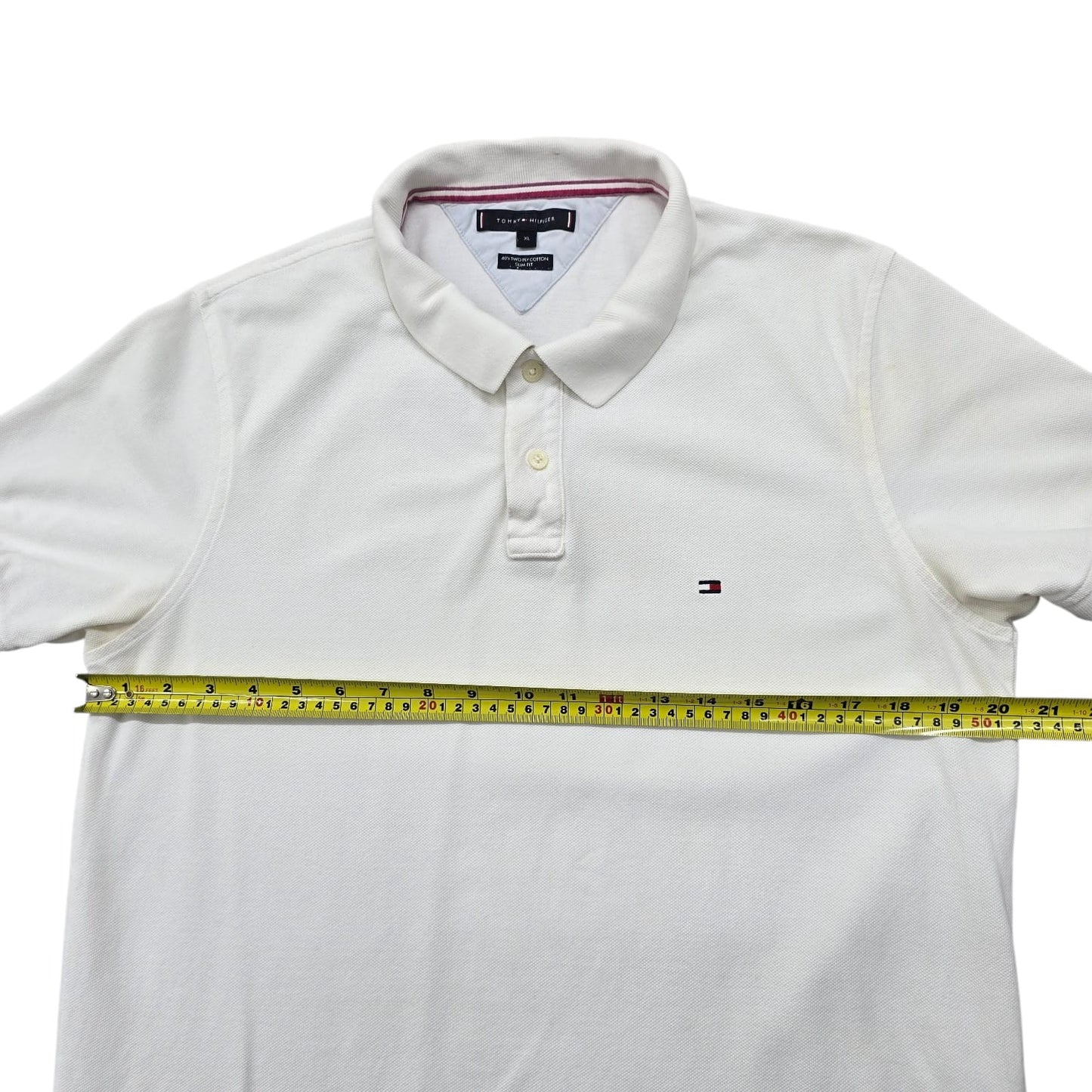 Tommy Hilfiger Men's White Slim Fit Polo Shirt XL Cotton