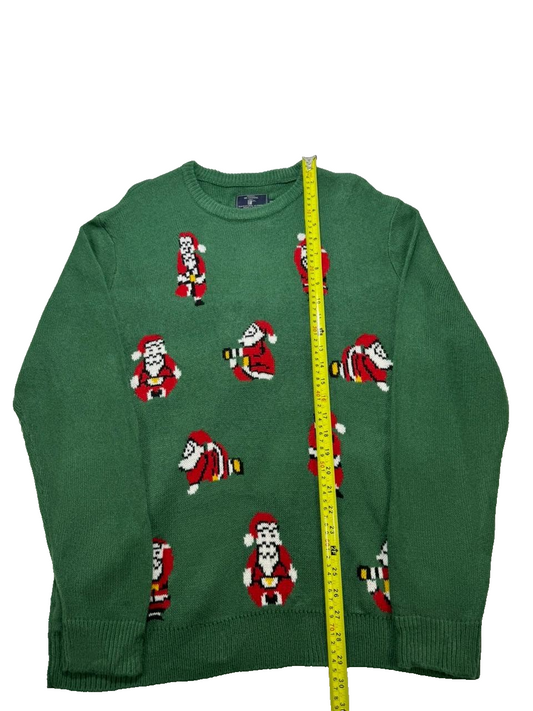 Original Mo Casual Wear Christmas Sweater Green Long Sleeve Pullover Size 2Xl