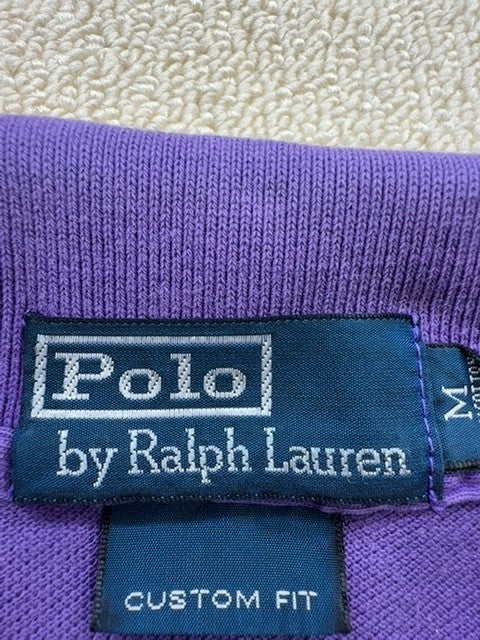 Polo Ralph Lauren Men's Purple Cotton Polo Shirt Size M Custom Fit