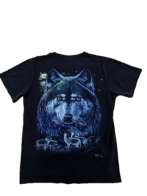 Rock Chang Unisex Black T-Shirt – Size M, Wolf Medium wolf medium, Graphic
