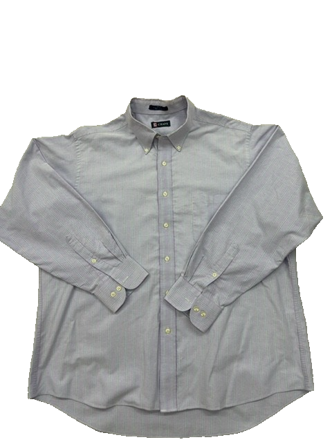 Chaps Light Blue XL 17-17.5" Dress Shirt Wrinkle Free Stretch Cotton Long Sleeve