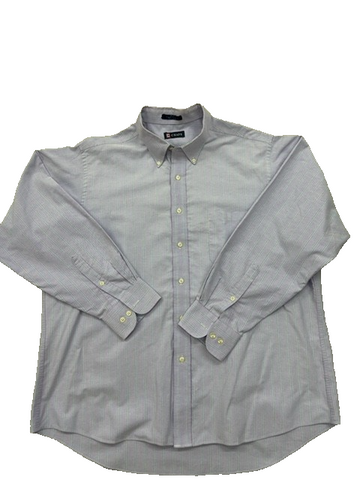 Chaps Light Blue XL 17-17.5" Dress Shirt Wrinkle Free Stretch Cotton Long Sleeve