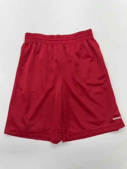 Reebok Men Red Mesh Athletic Shorts Size M Elastic Drawstring Logo