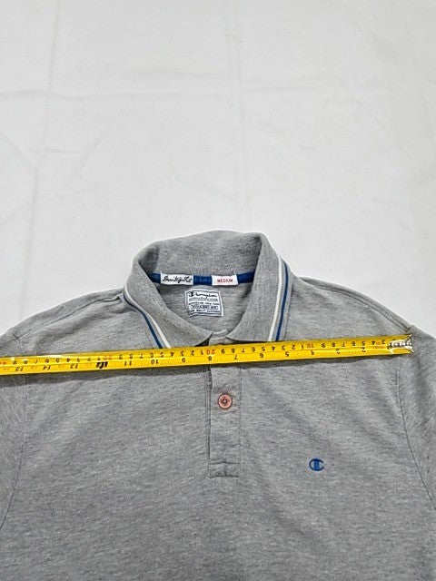 Champion Gray Men's Short Sleeve Polo Shirt Medium Regular Fit