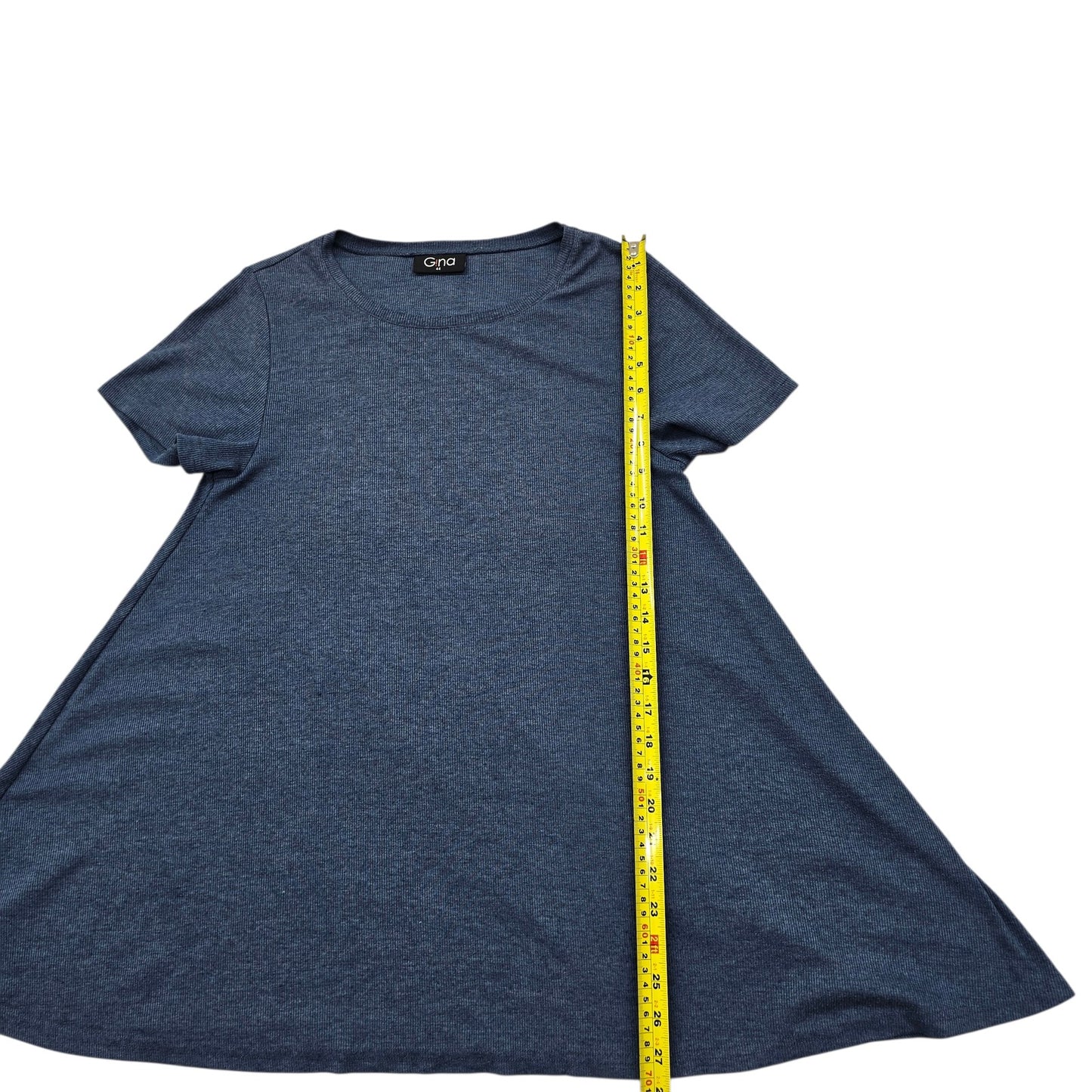 Gina Navy Blue A-Line Knee Length Sz 44 Soft Knit Dress