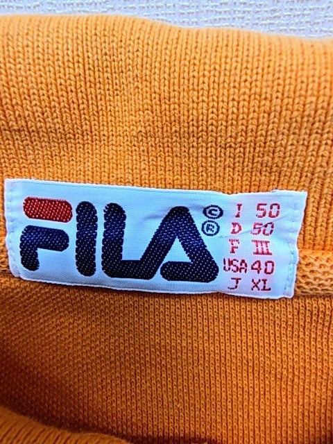 Fila Orange Cotton Polo Shirt Men's XL Short Sleeve Button 48" Chest