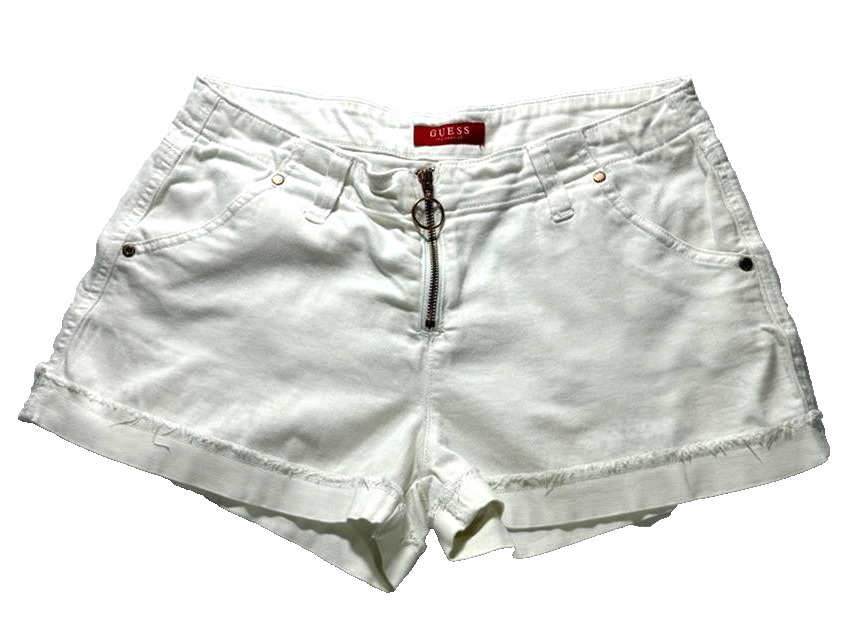 Women's Guess Los Angeles White Cuffed Shorts Raw Edge - Size 29