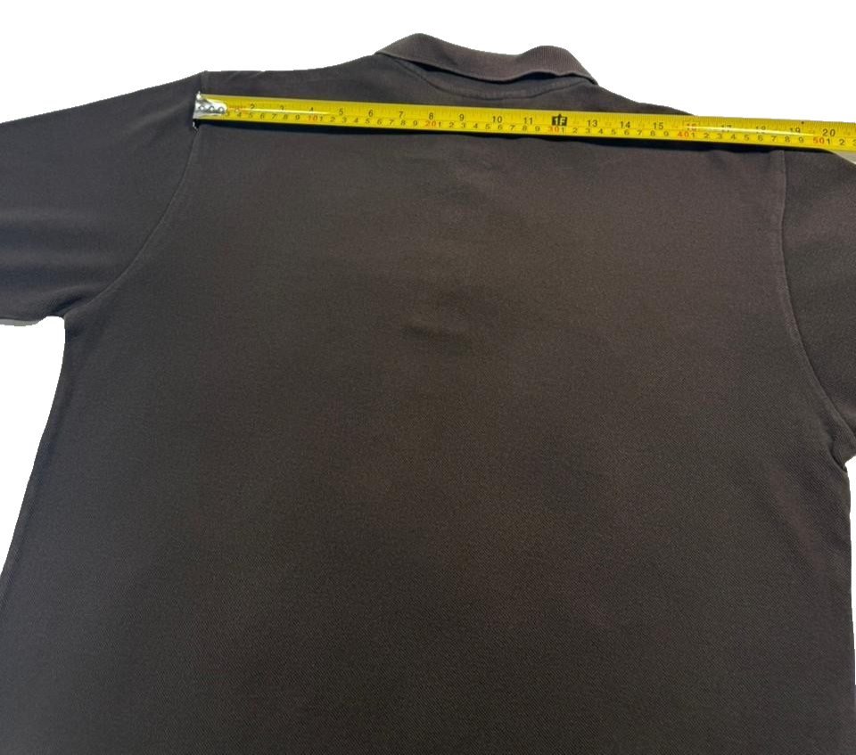 Kappa Men's Brown Long Sleeve Pique Polo Embroidered Logo Size M