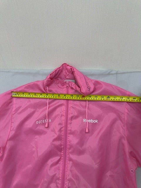Reebok Hot Pink Windbreaker Women's XL Long Sleeve Drawstring Zipper