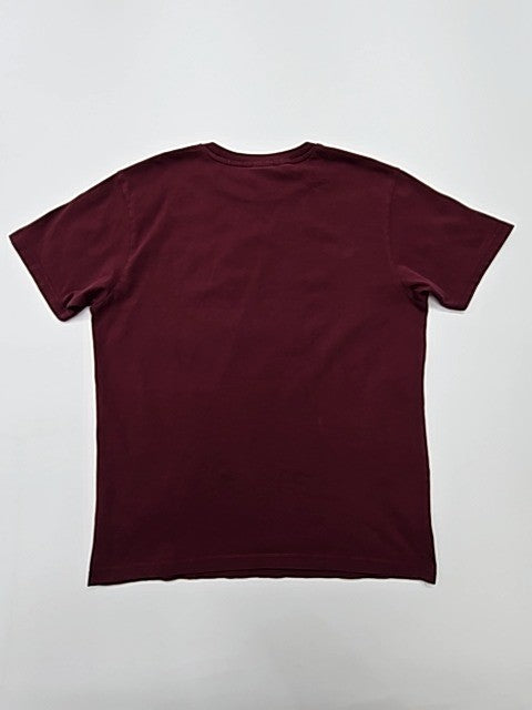 Fila Men Burgundy Logo T-Shirt Size S Crew Neck 100% Cotton Jersey