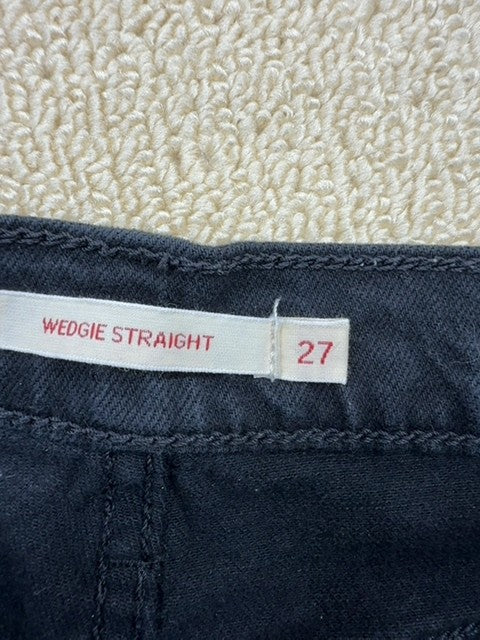 Levi's Wedgie Straight Women's Size 27 High Rise Black Stretch Jeans