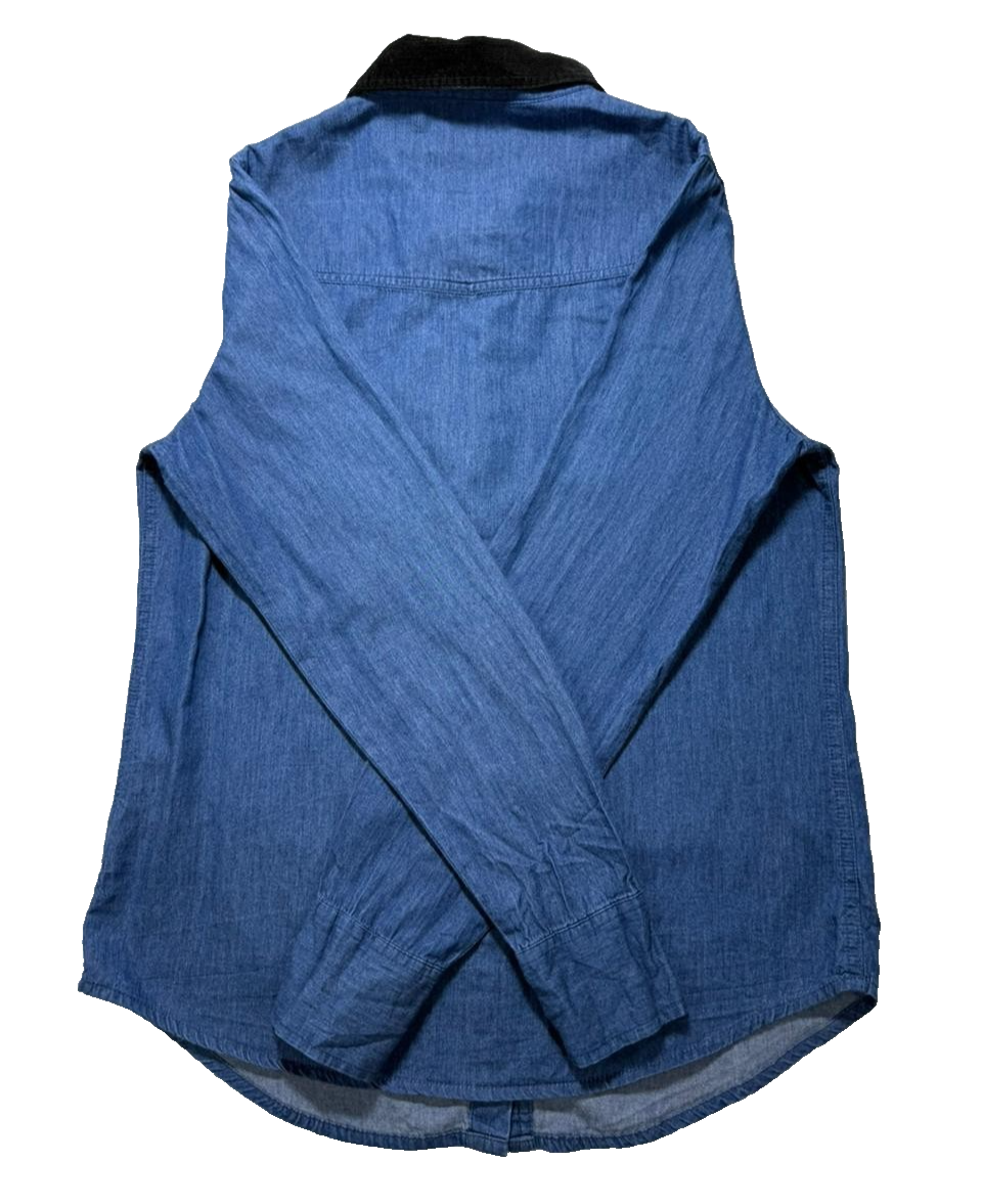 Vtg Wrangler Chambray Color Block Long Sleeve - Size 10