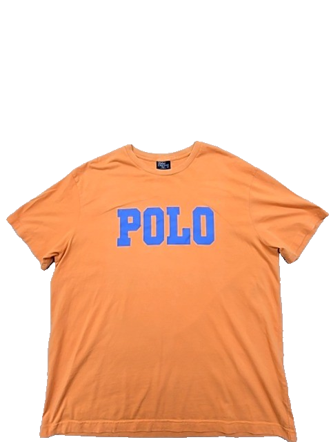 Polo Ralph Lauren Men's Orange T-Shirt Size L Classic Fit Cotton Crewneck