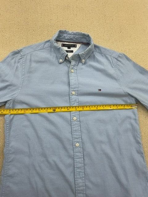 Tommy Hilfiger Men's Blue Flex Slim Fit Long Sleeve Shirt Size S