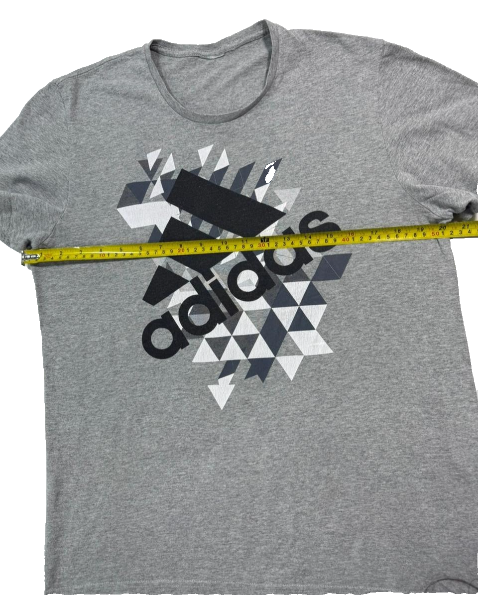 Grey Adidas Essentials Big Logo Tee For Men - Size S