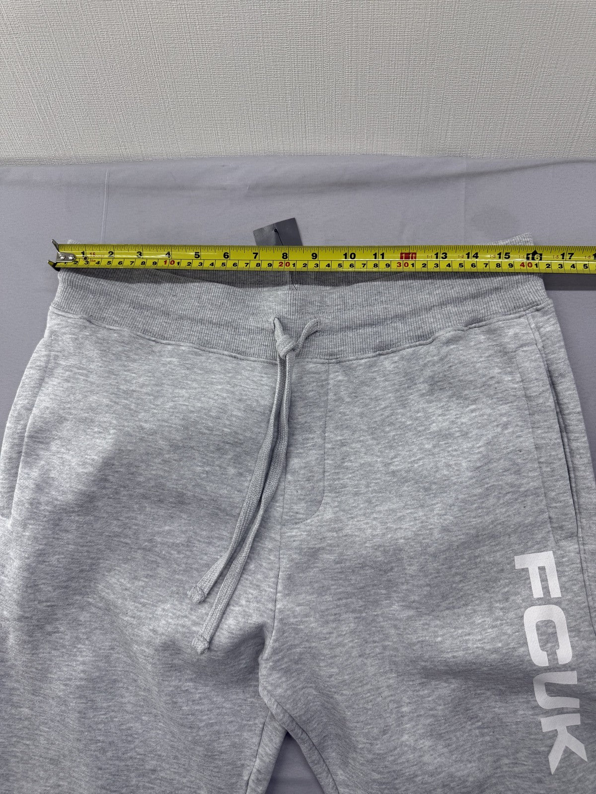French Connection FCUK Grey Activewear Sweatpants Men L Relaxed Tapered