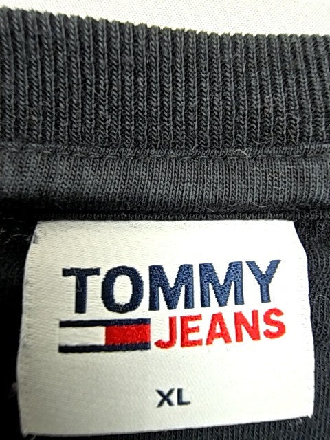Tommy Jeans Men's Black Slim Fit T-Shirt XL Logo Crewneck DM0DM09586