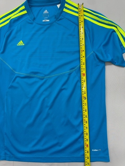 Adidas Blue Striped ClimaLite Jersey Short Sleeve Crewneck Unisex Adult