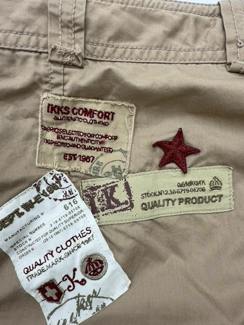 IKKS Boys Tan Cargo Shorts Size 16 Relaxed Drawstring Canvas Cotton
